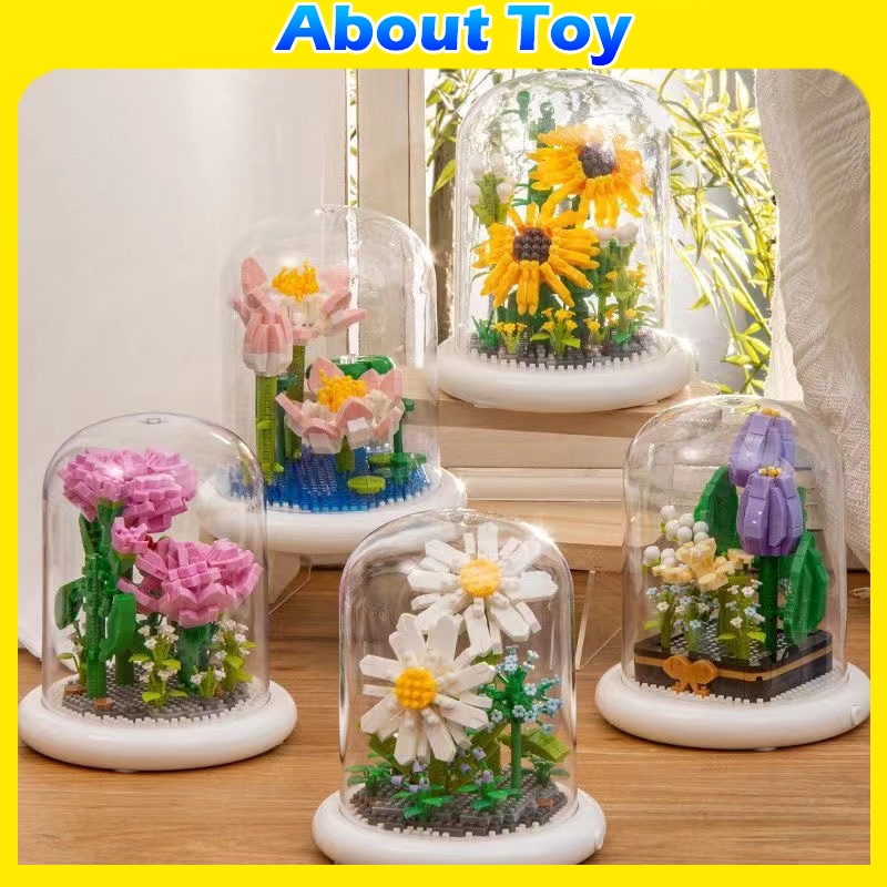 Bonsai Flower Building Block Set Building Blocks Flower Potted Bouquet ...