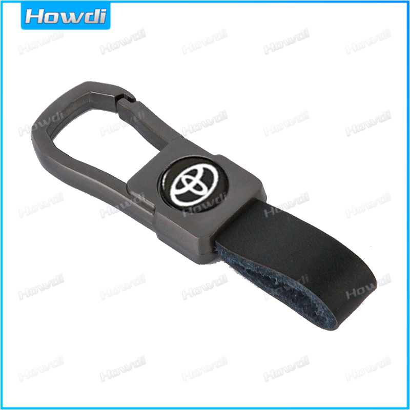 Leather Keychain Alloy Metal Keyring key with logo for Toyota | Shopee ...
