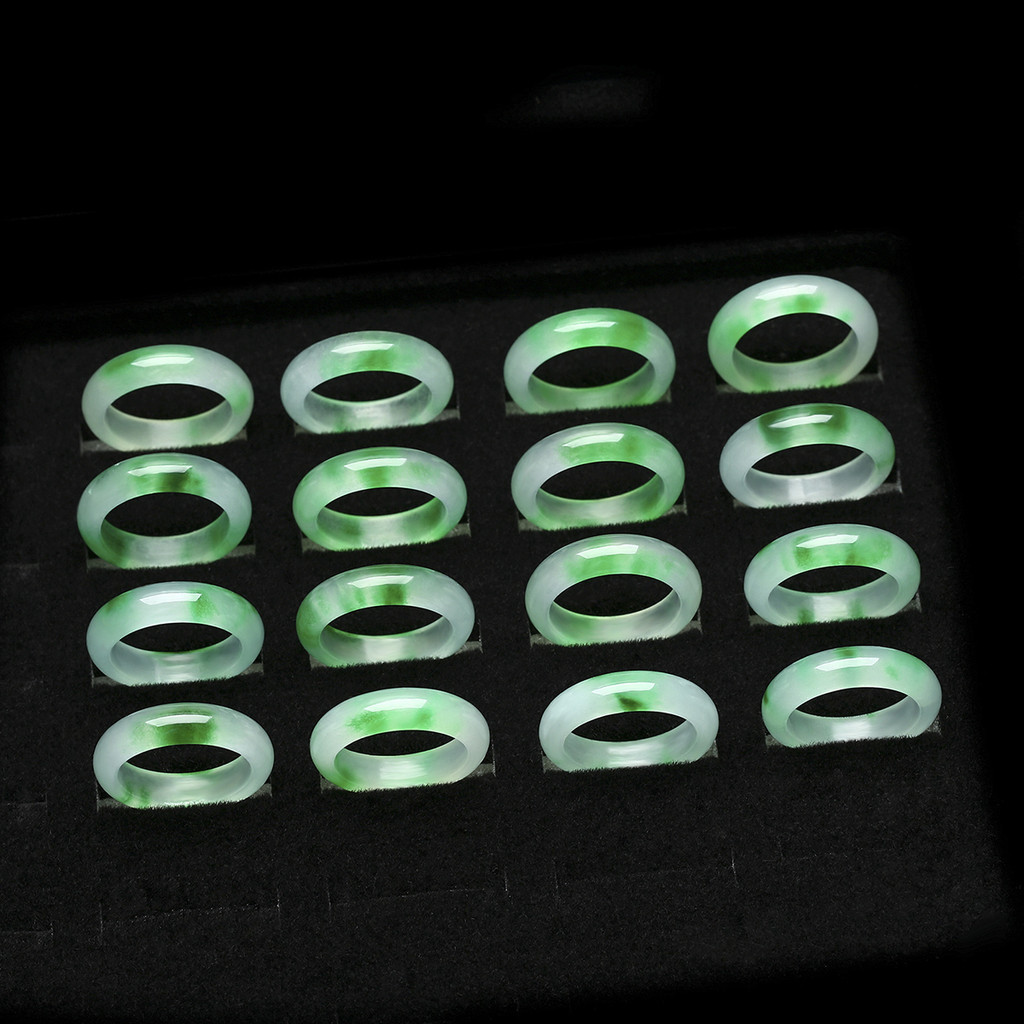 1 Piece Green Jade Rings for Women and Men Couple Ring Unisex Jewelry ...