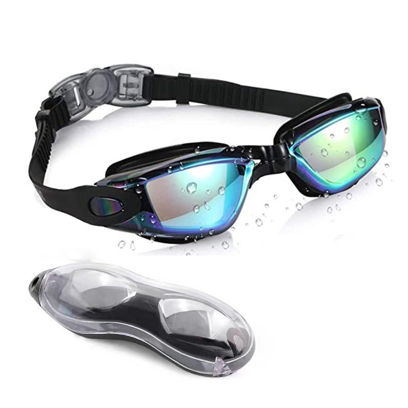 Electroplated Swimming Goggles for Adults with Ear Plugs Anti fog and ...