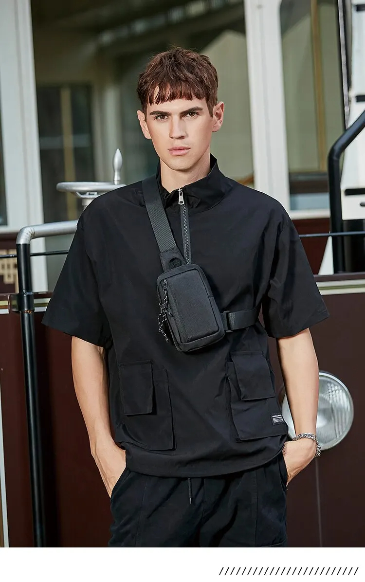 Japanese Street Trend Crossbody Bag For Men - Sporty Mini Chest Pack ...