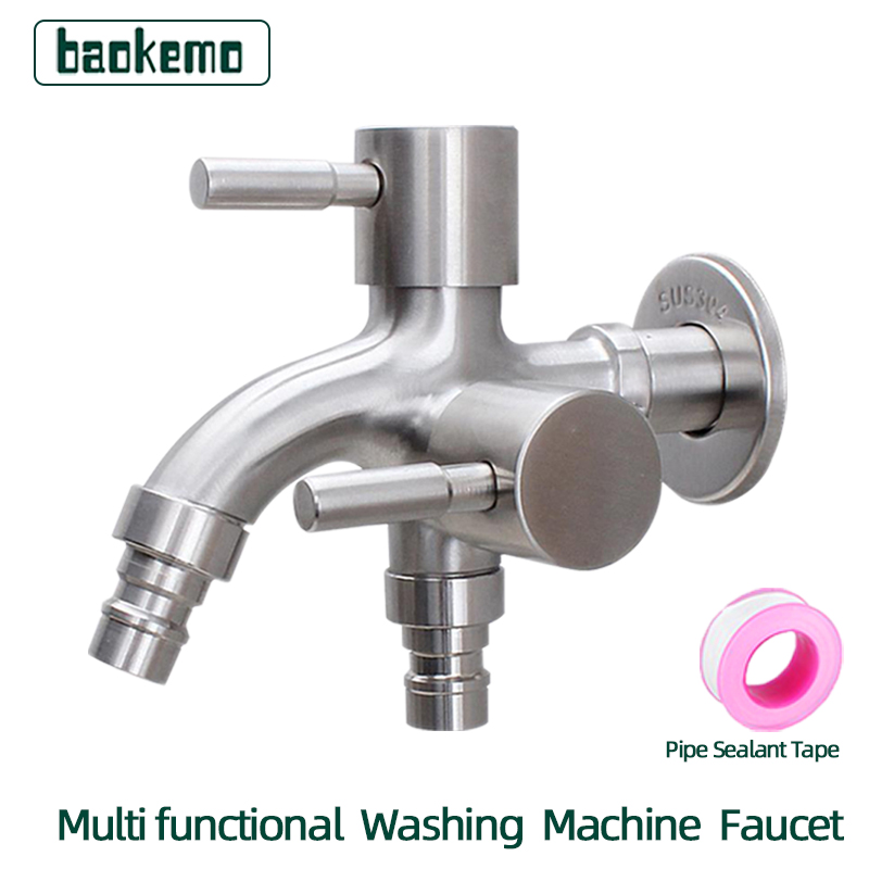 304 Stainless Steel Double Tap Multifunctional Stainless Steel Tap Two ...