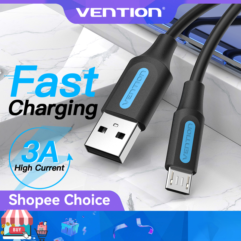 Vention Micro USB Cable 3A Fast Charging Data Cord For Android | Shopee ...