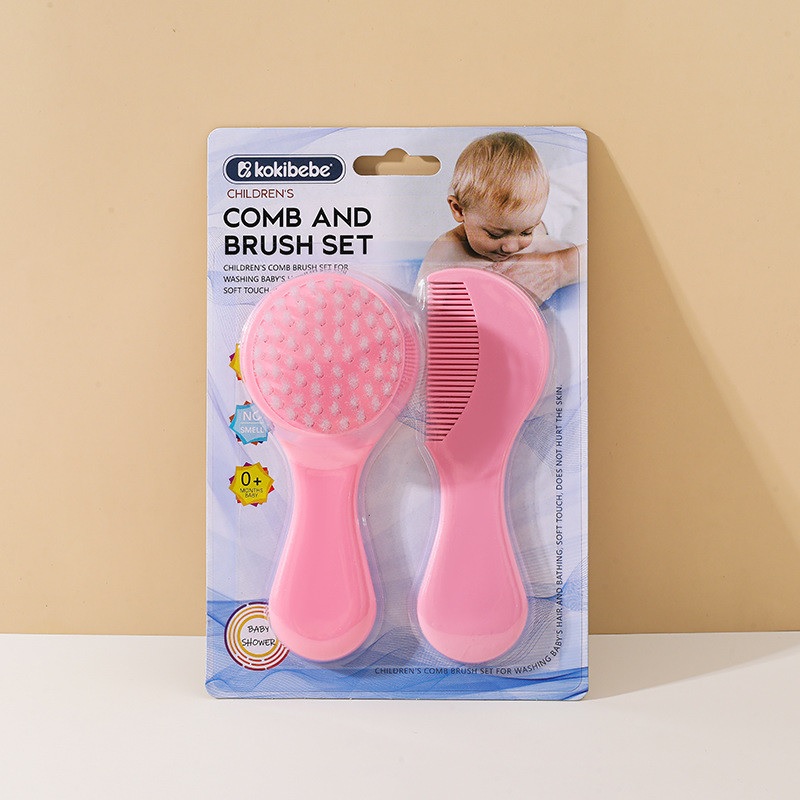 Soft Baby Comb and Brush Set - Gentle Nylon Bristles Scalp Massage for ...