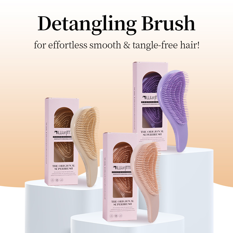 Wanmei Wheat Straw Hair Comb Anti-Static Ergonomic Handle Detangle ...