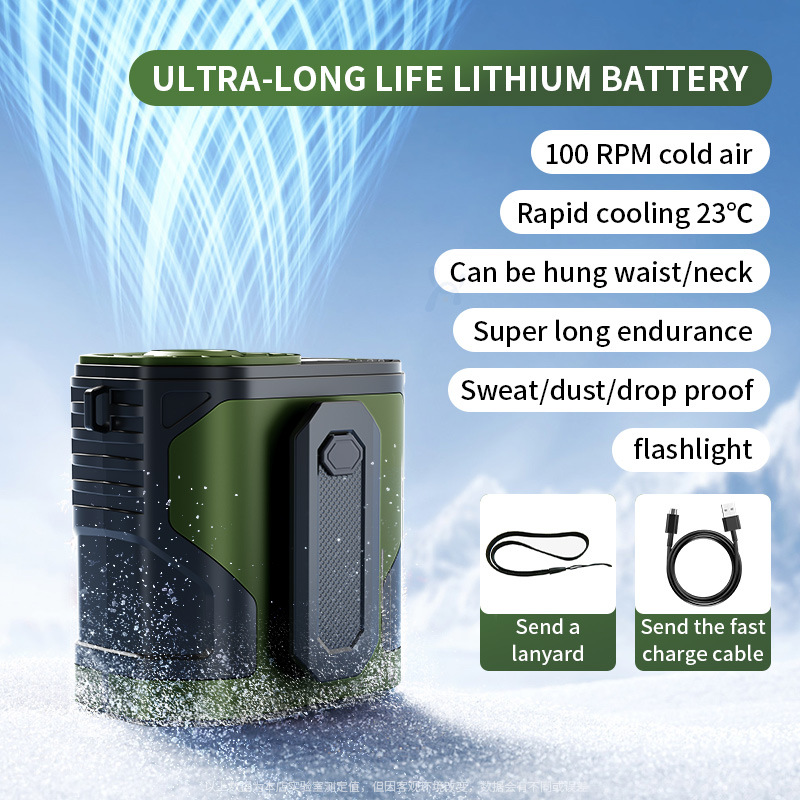 Portable Waist Clip Fan, 10000mAh Rechargeable Wearable Belt/Neck Personal Fan With LED Display