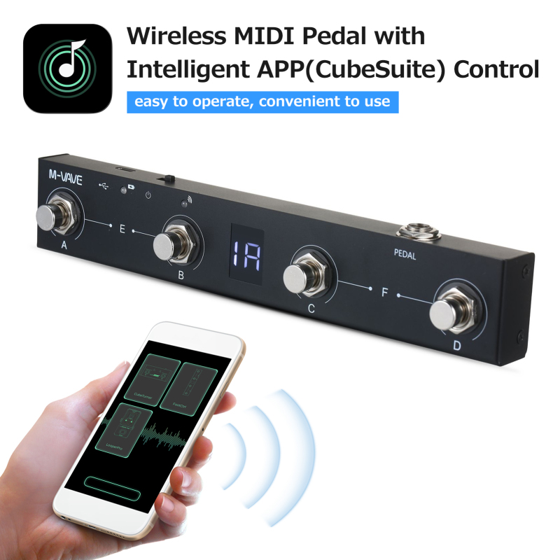 M-VAVE Chocolate BT Pro / Wireless MIDI Foot Controller - 4 ...