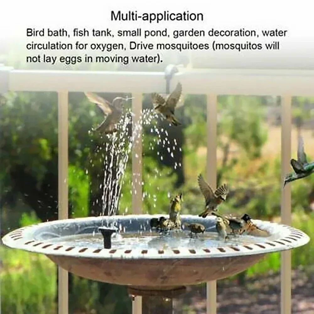 One Piece Solar Fountain Pump, 8 Nozzles With 13/16/18cm Sizes And 150L ...