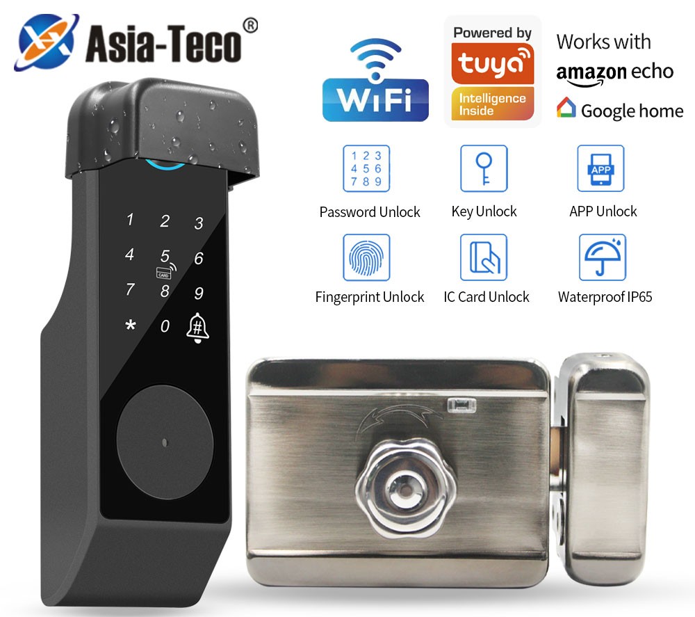 One Piece Asia Teco Waterproof Tuya APP WiFi Smart Fingerprint Door ...