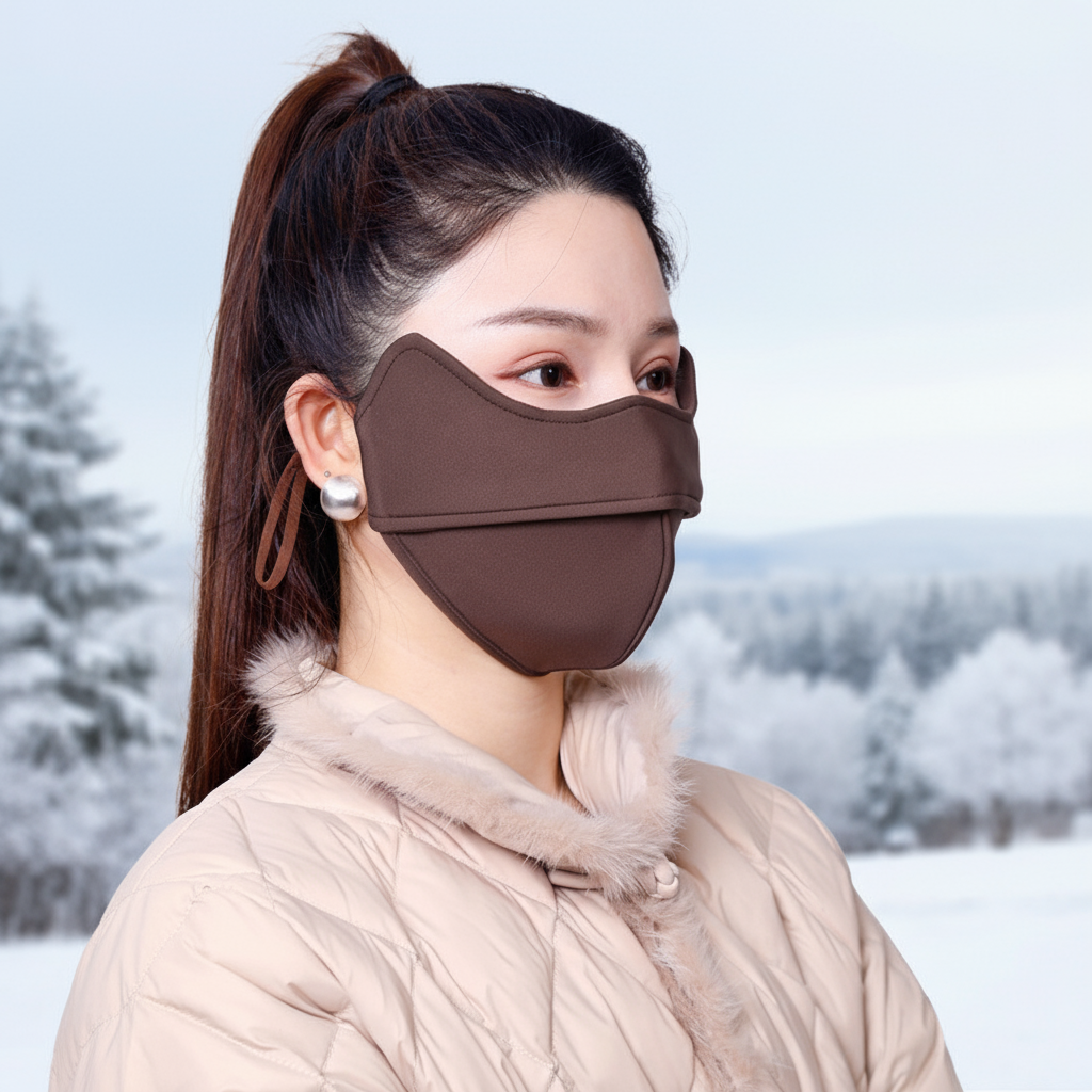 UPF 50+ Silk Lined Face Mask for Fall Winter with Thick Felt Border ...