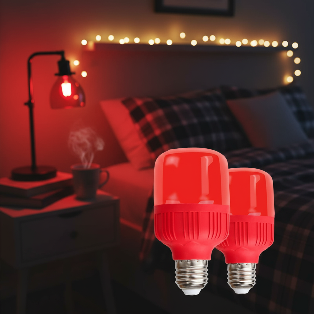 E27 LED Light Bulb with Red Cage and Selectable Wattage for Decorative ...