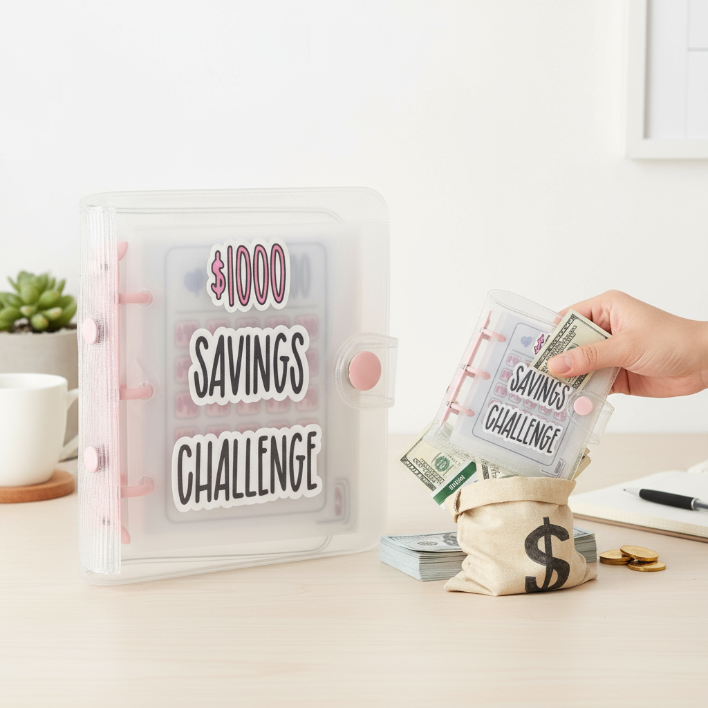 Pvc Cash Leaf Mini Savings Folder, Savings Challenge Tracker Book ...