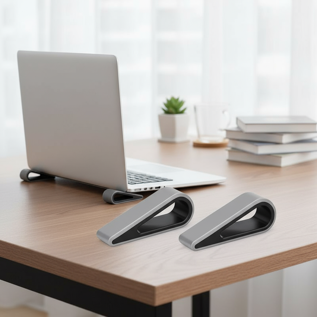 Universal Compact Laptop Stand with Rubber Tilting Wedge and Elevated ...