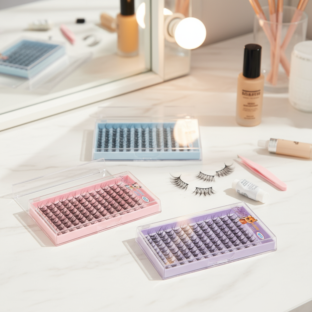 Self-Adhesive Lashes Set - 10 Pairs Voluminous Look, Clusters for Upper ...