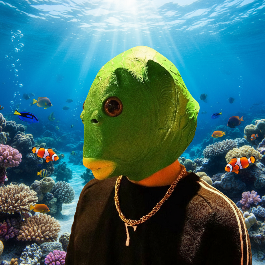 Novelty Green Fish Head Mask – Fun Fishman/Monster Style | Shopee ...