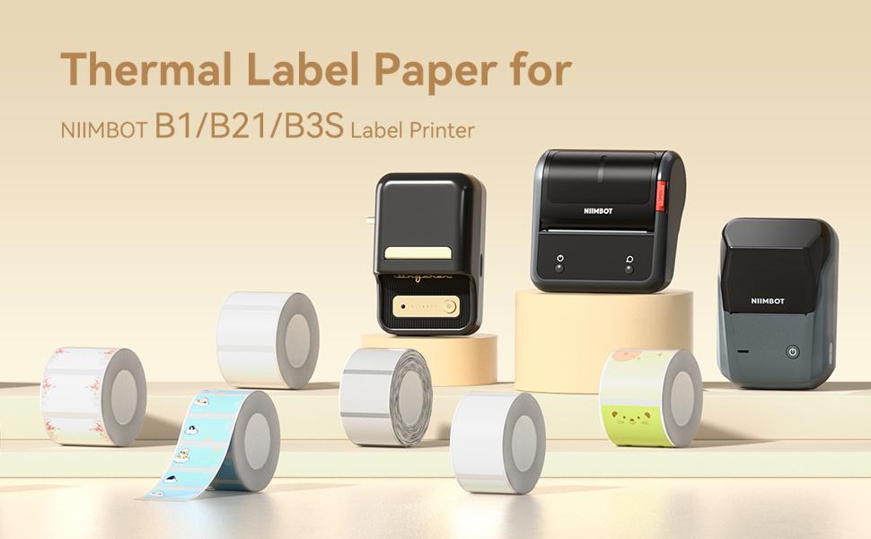 NIIMBOT 2 Rolls White Office Label Stickers Waterproof for B1/B21 ...