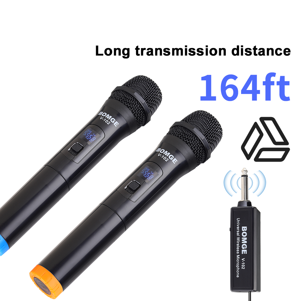 BOMGE V102 Wireless Microphone System Handheld DVD Computer Mic ...