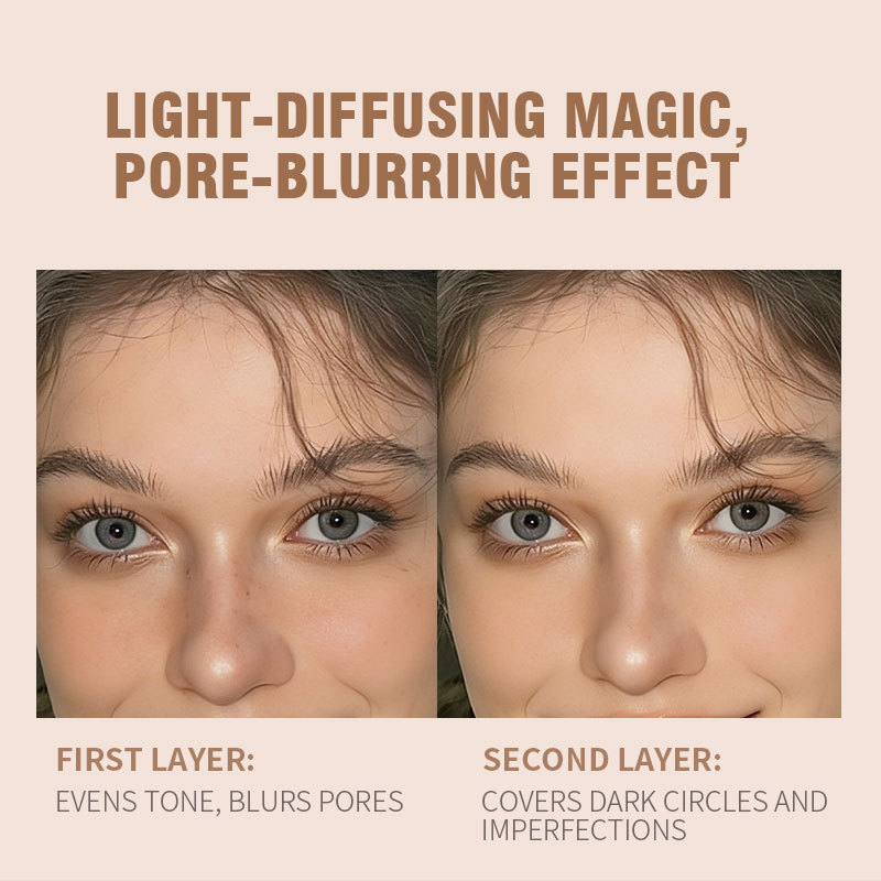 RVN Filter 2-in-1 Powder Compact Concealing Brightening Flawless Makeup ...