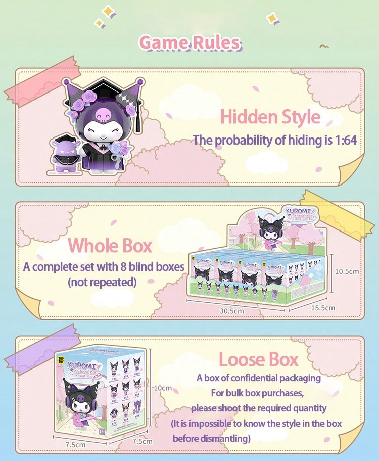 TOPTOY Sanrio Kuromi Campus Diary Series Blind Box Figure Officially ...