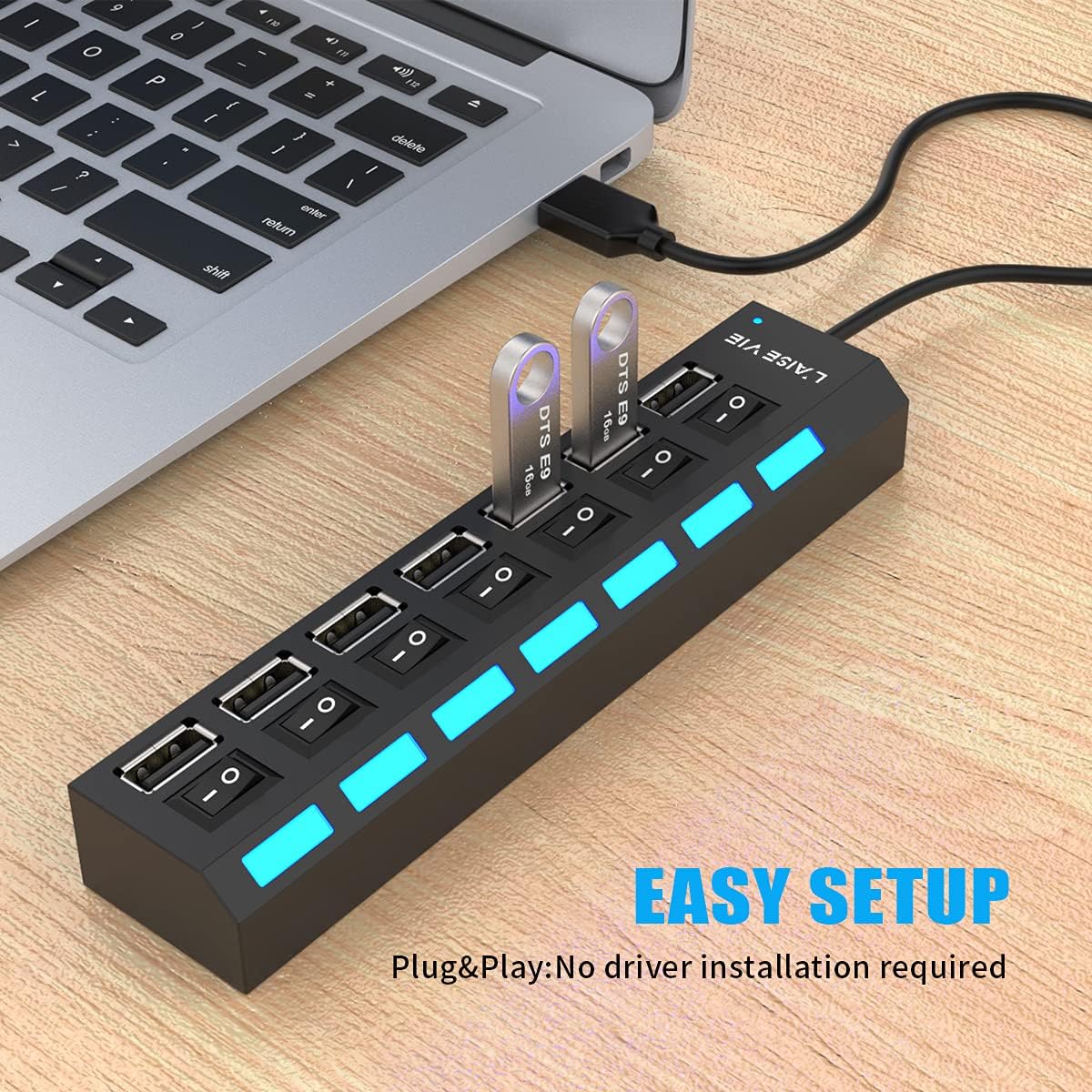 Multi-outlet Usb Hub with Individual Switches for Charging Laptops and ...