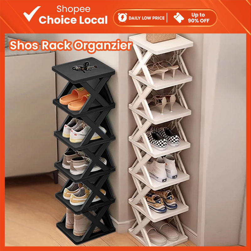 Layer Folding Shoe Rack Space Saving Multi-Tier Organizer Shelf for ...