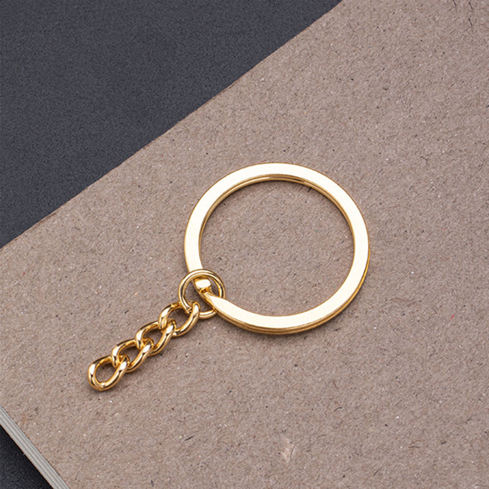 100 Pieces 25mm Gold Keychain DIY Key Rings Split Rings Short Chain Key ...