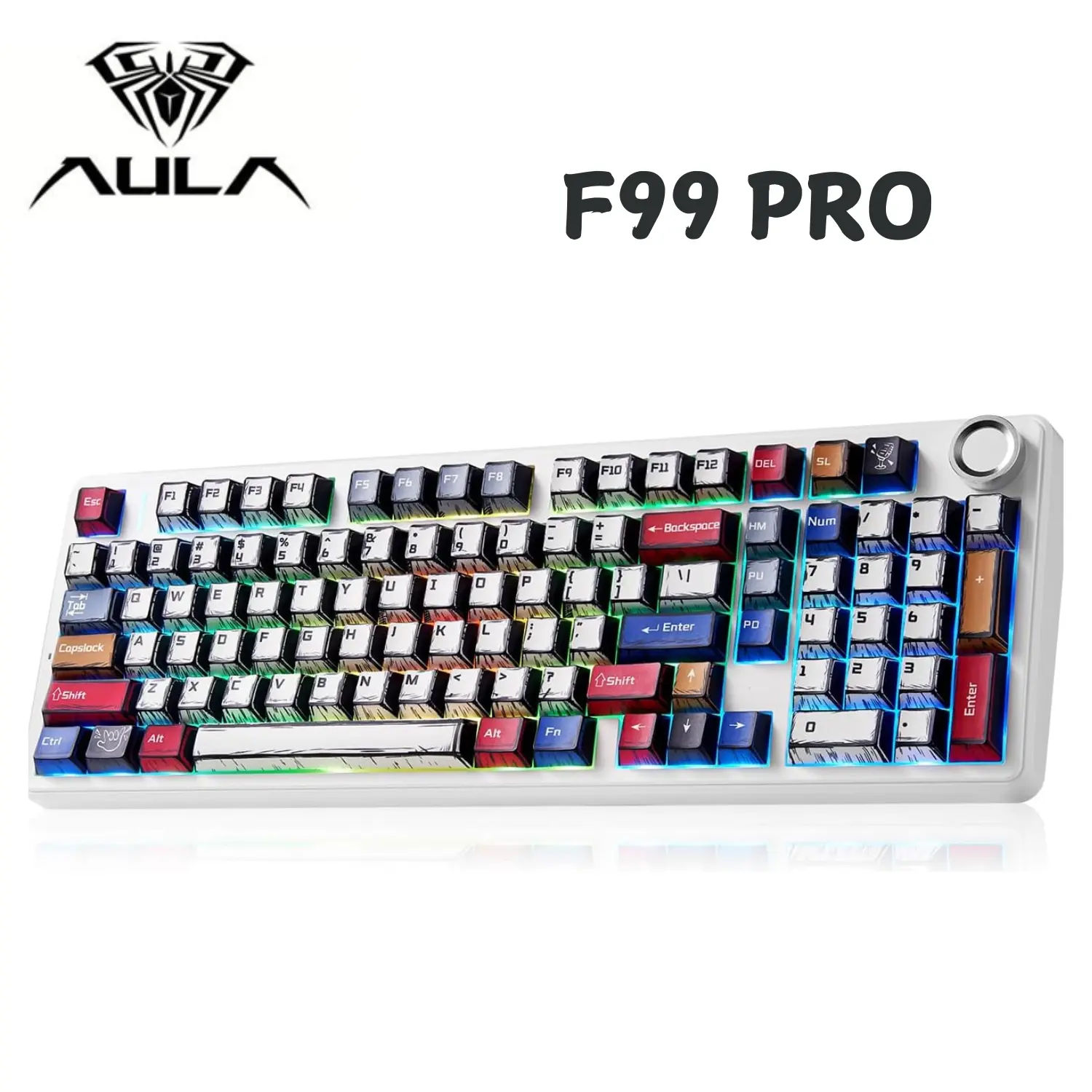 AULA F99 Pro mechanical keyboard wireless gaming keyboard Bluetooth hot ...