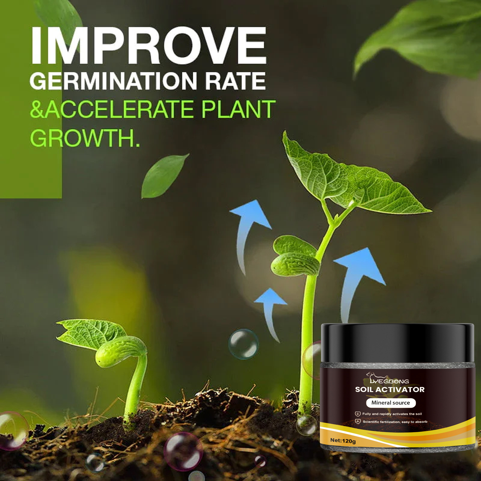 One Pack Soil Activator 120g, Organic Plant Growth Enhancer For Boost ...