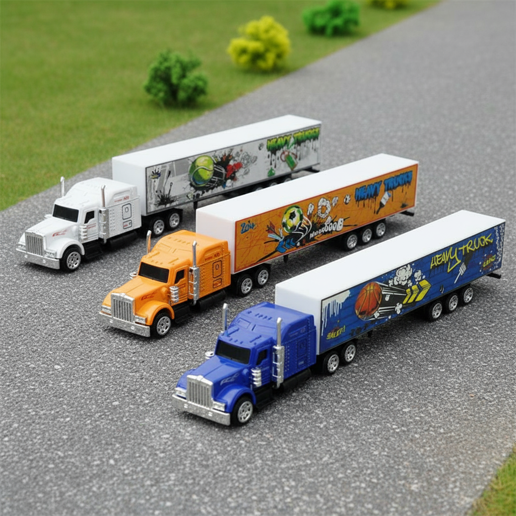Mini Diecast Alloy Tanker Car Model Toy Engineering Vehicle Container ...