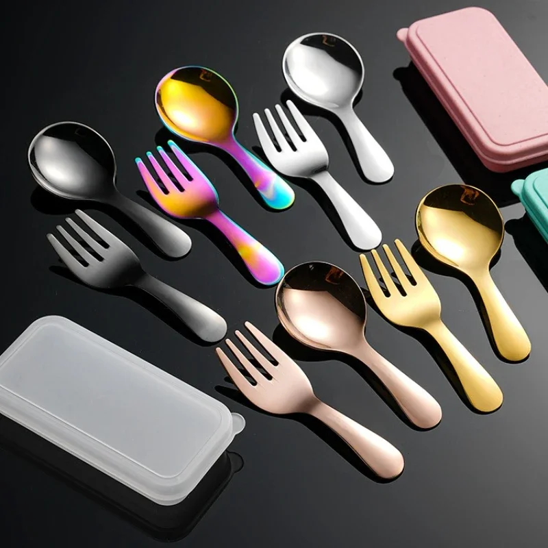 Mini Stainless Steel Cutlery Set | Spoon/Fork + Coffee Spoon, Bento ...