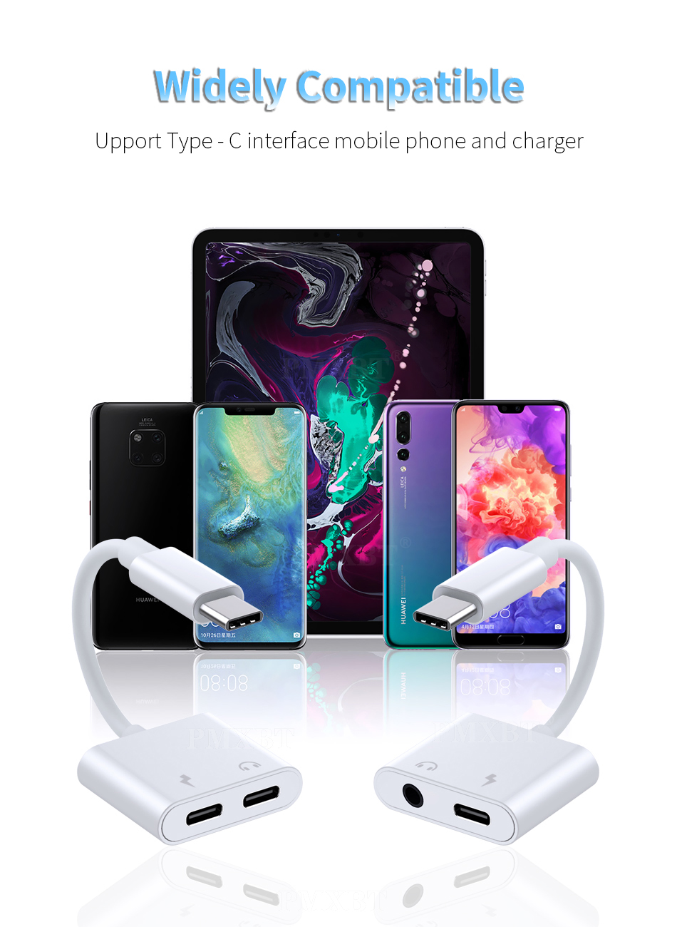 Audio Dual Adapter 2-in-1 for IOS Headphone Adapters USB-C To 3.5mm ...