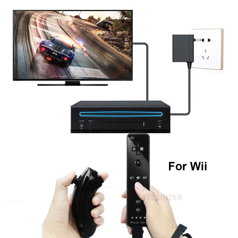 Wireless Bluetooth Gamepad Remote Controller Nunchuck Set with Silicone ...