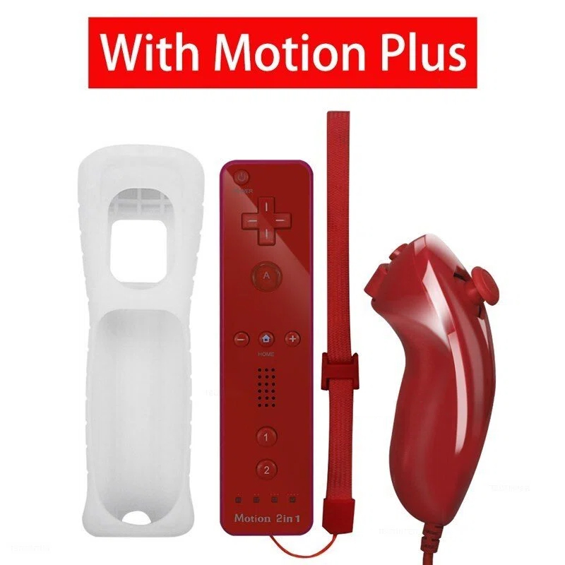 Wireless Bluetooth Gamepad Remote Controller Nunchuck Set with Silicone ...