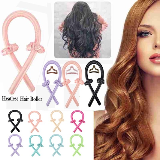 Heatless Hair Curlers Foam Rod Headband Hair Rollers Clips Lazy Curly ...