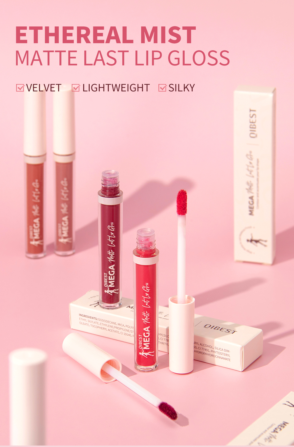 Velvet Matte Lip Gloss Non Drying Highly Pigmented Waterproof Transfer ...