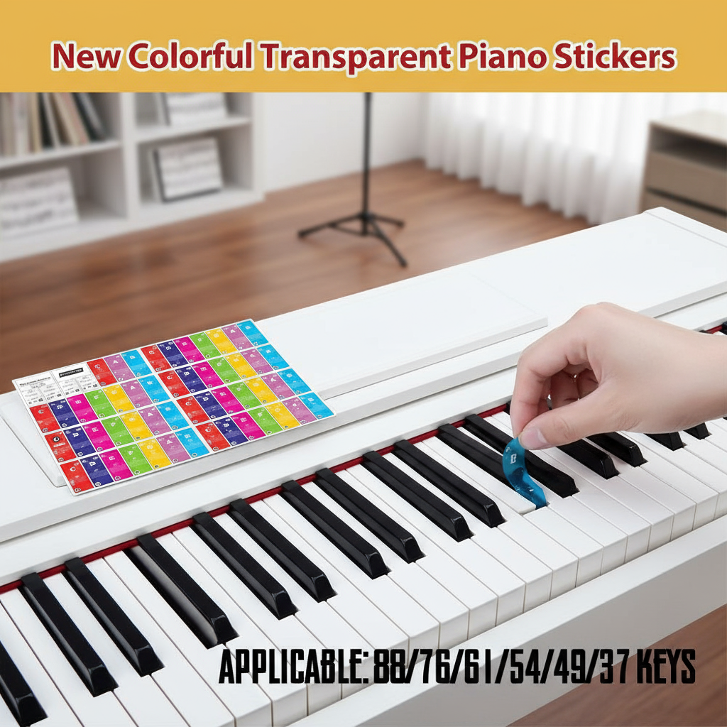 Keyboard note stickers for piano, removable adhesive labels for 37/49 ...