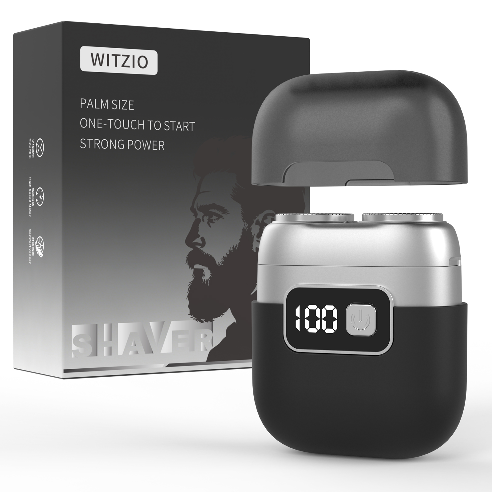 Mini Portable Electric Shaver For Men Dual Floating Rotary Heads Type-C ...