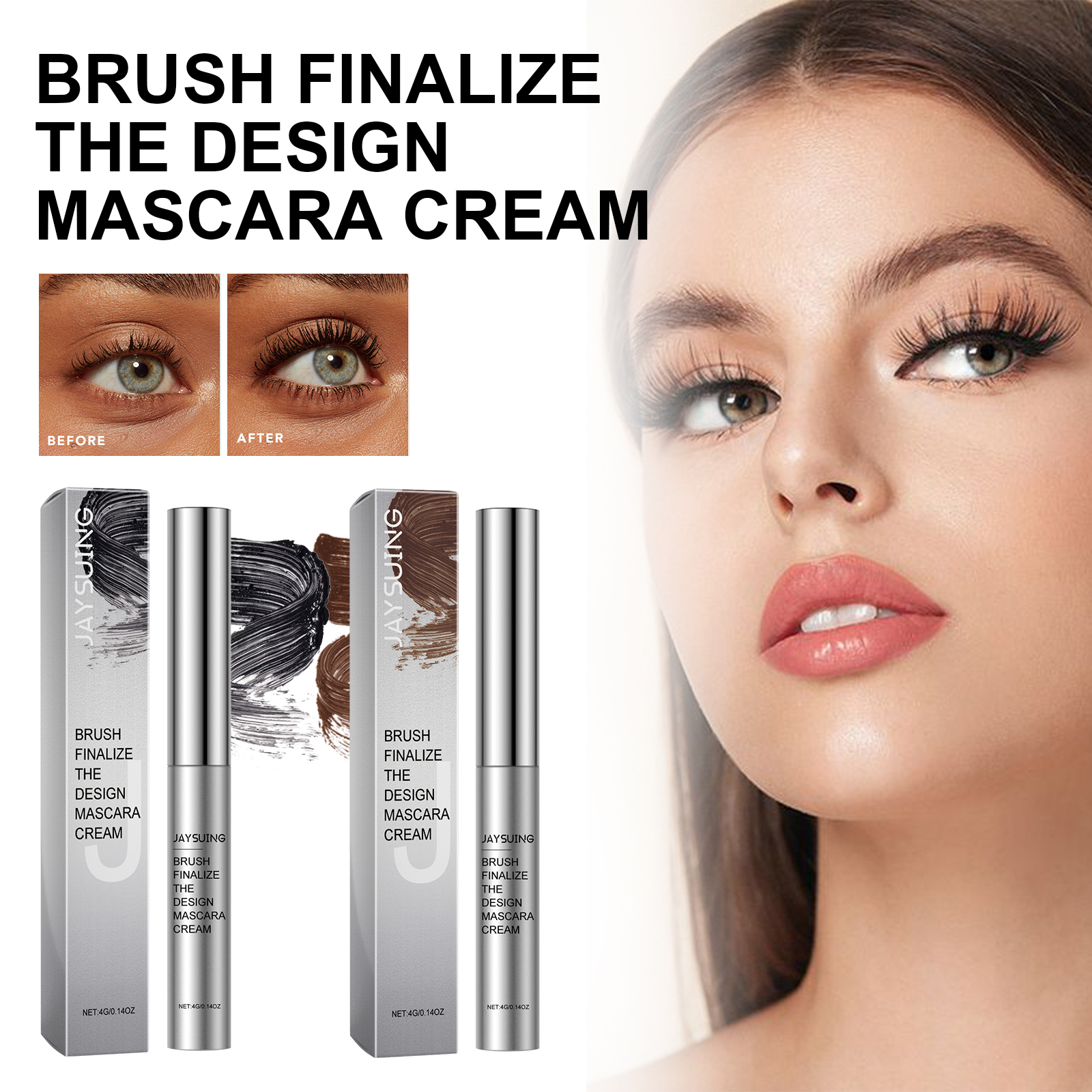 Volumizing Mascara 4g, Curl & Lengthen Waterproof, Black/Brown Olive ...