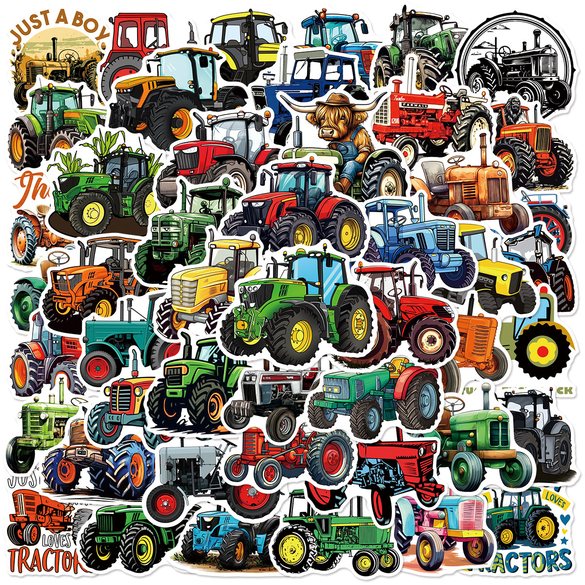 50pcs Cartoon Farm Tractor Series Stickers for Scrapbooking, Journals ...