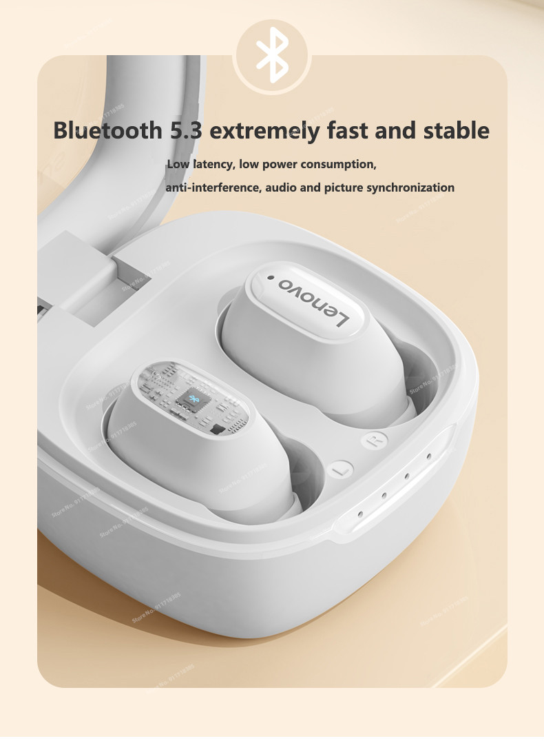 Lenovo Thinkplus XT62 Earphones TWS Bluetooth 5.3 ENC Noise Cancelling ...