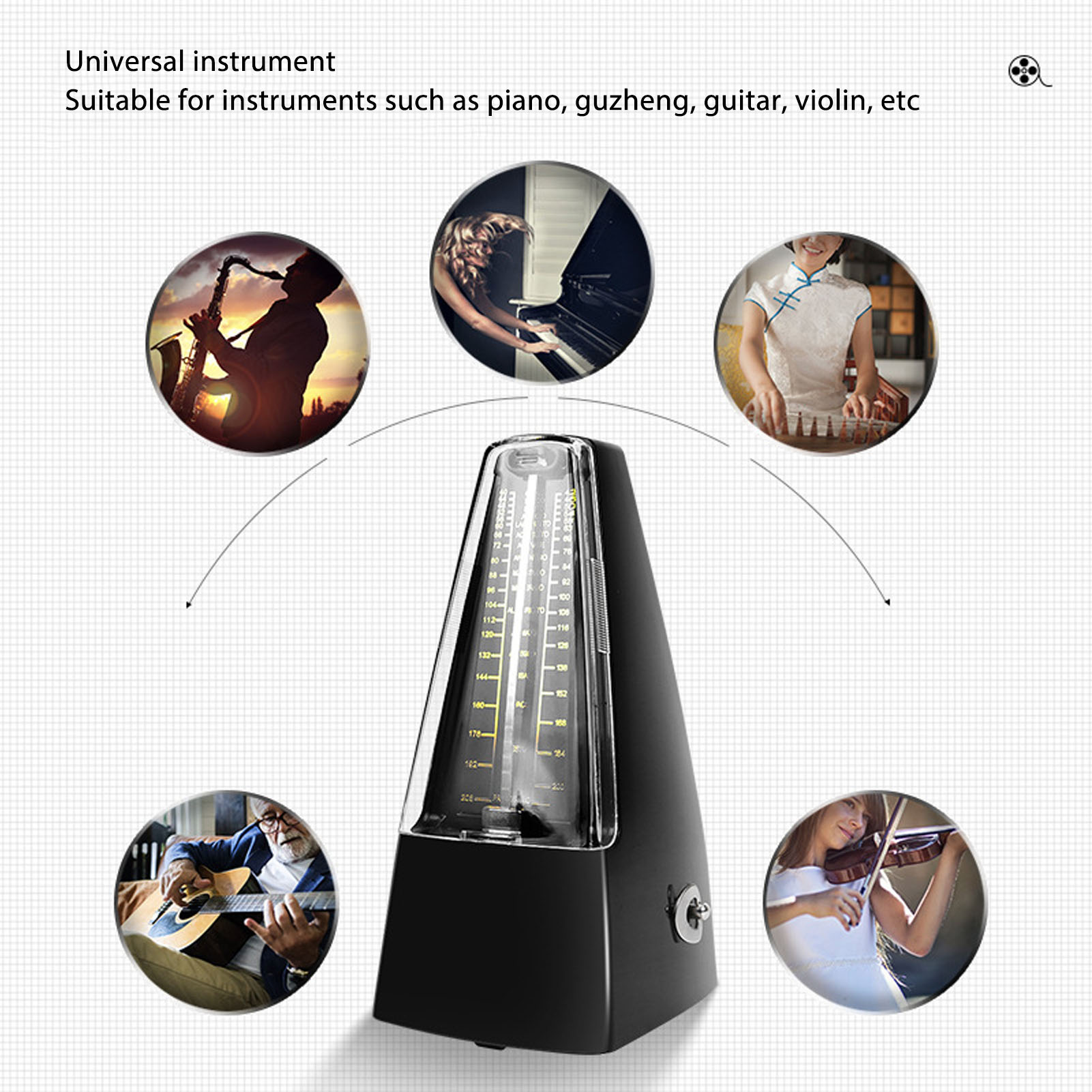 MIWAYER Black Classic Mechanical Metronome - Multi-Instrument Use for ...