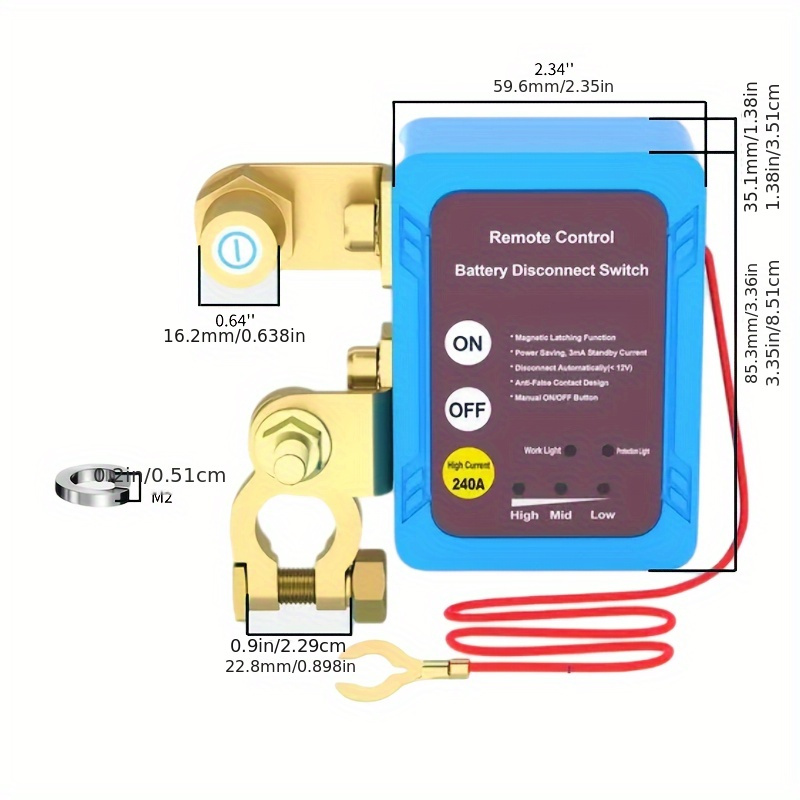 12V 240A Car Remote Battery Disconnect Cut-off Switch Anti-Theft Lock ...