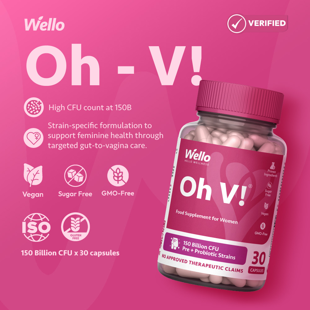 Wello Oh V! | 150 Billion CFU Probiotics | Intimate Freshness, pH ...