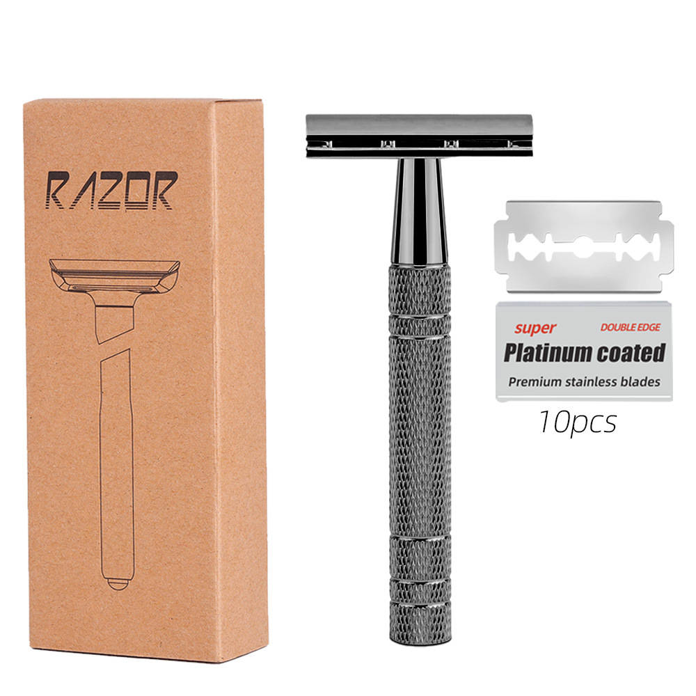 Alloy Retro Safety Razor, Double-Blade Shaving Tool for Men and Women ...