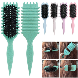 Upgraded Boar Bristle Curl Defining Brush - Natural Heat-Resistant ...