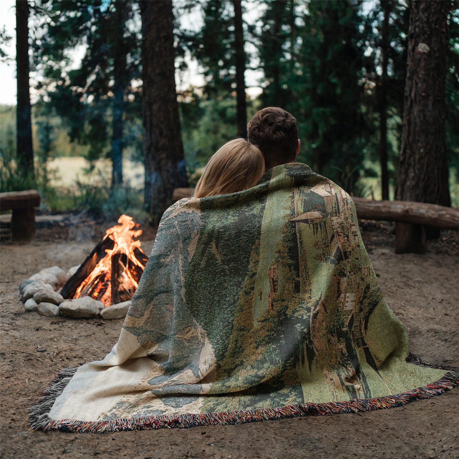 Alpine-Inspired Woven Tassel Throw Blanket, Thick, Soft, Non-Print ...