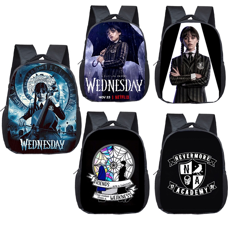 Wednesday Addams Backpack for 2-4 Years Old Kids Nevermore Academy ...