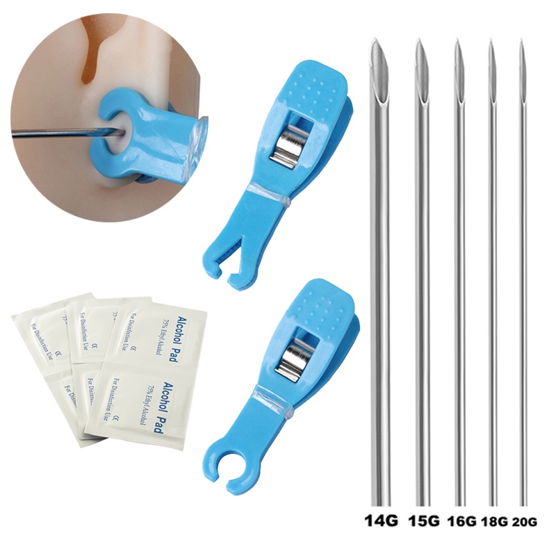 Disposable Sterile Body Piercing Needles Clamp Set Open Plastic