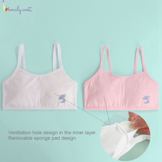 Brand Cotton Training Bras for young kid girls 8-16 years children bra  child bra with removable thin pad Shipping Free