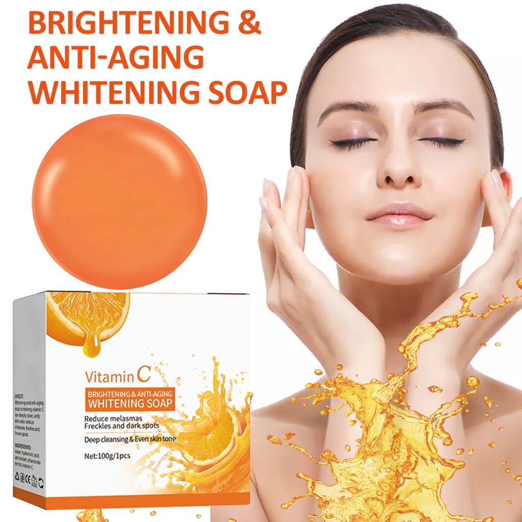 100g Vitamin C Whitening Soap Skin Brightening AntiAging Deep
